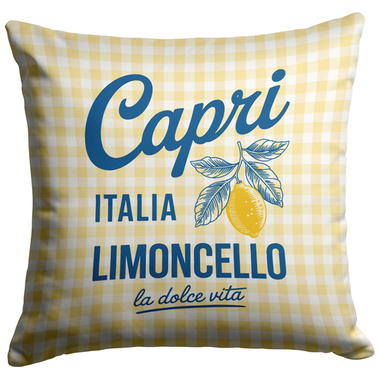 Yellow Gingham Capri Limoncello Throw PIllow