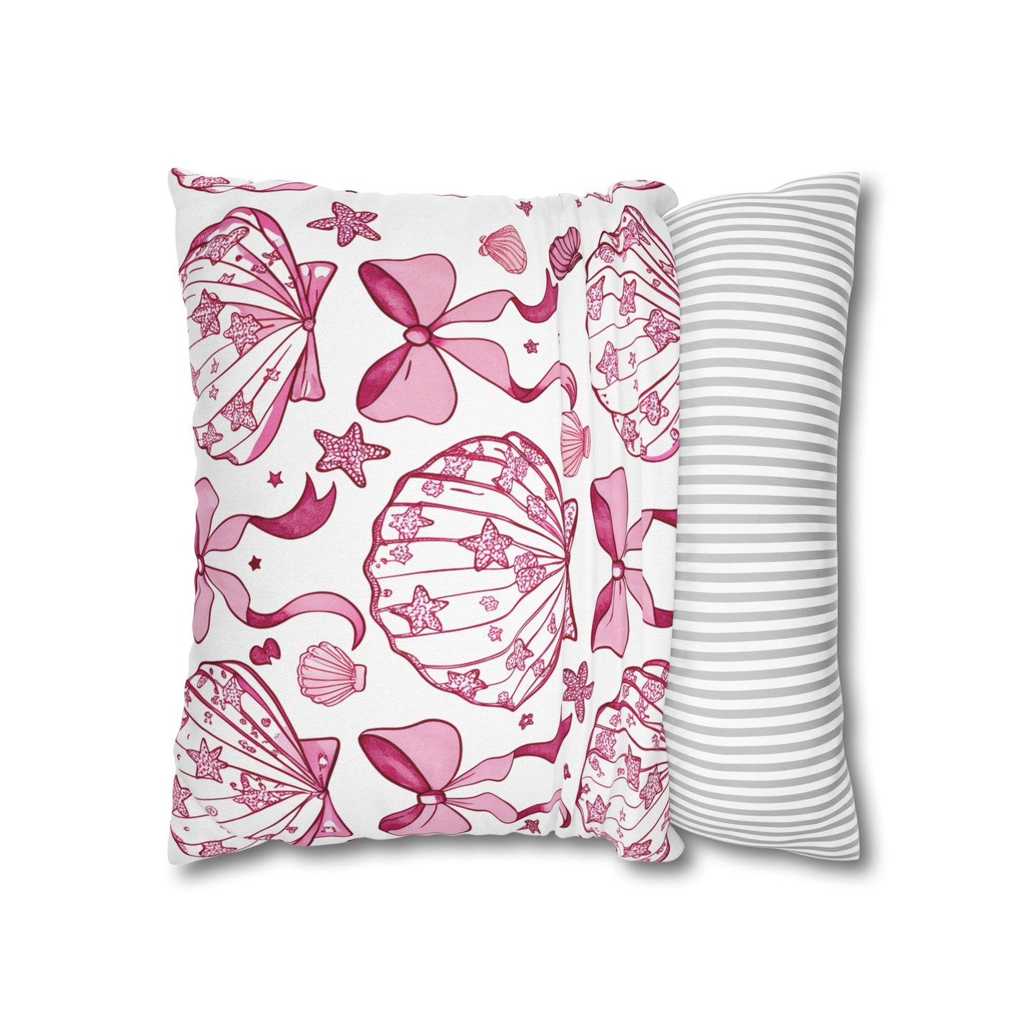Coquette Seashell Throw Pillow Cover