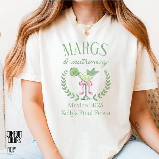 Margs and Matrimony Bachelorette Shirt