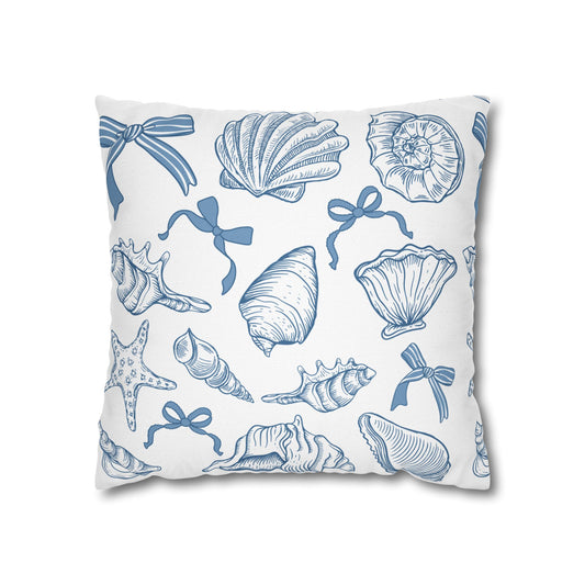 Coquette Seashell Throw Pillow Cover