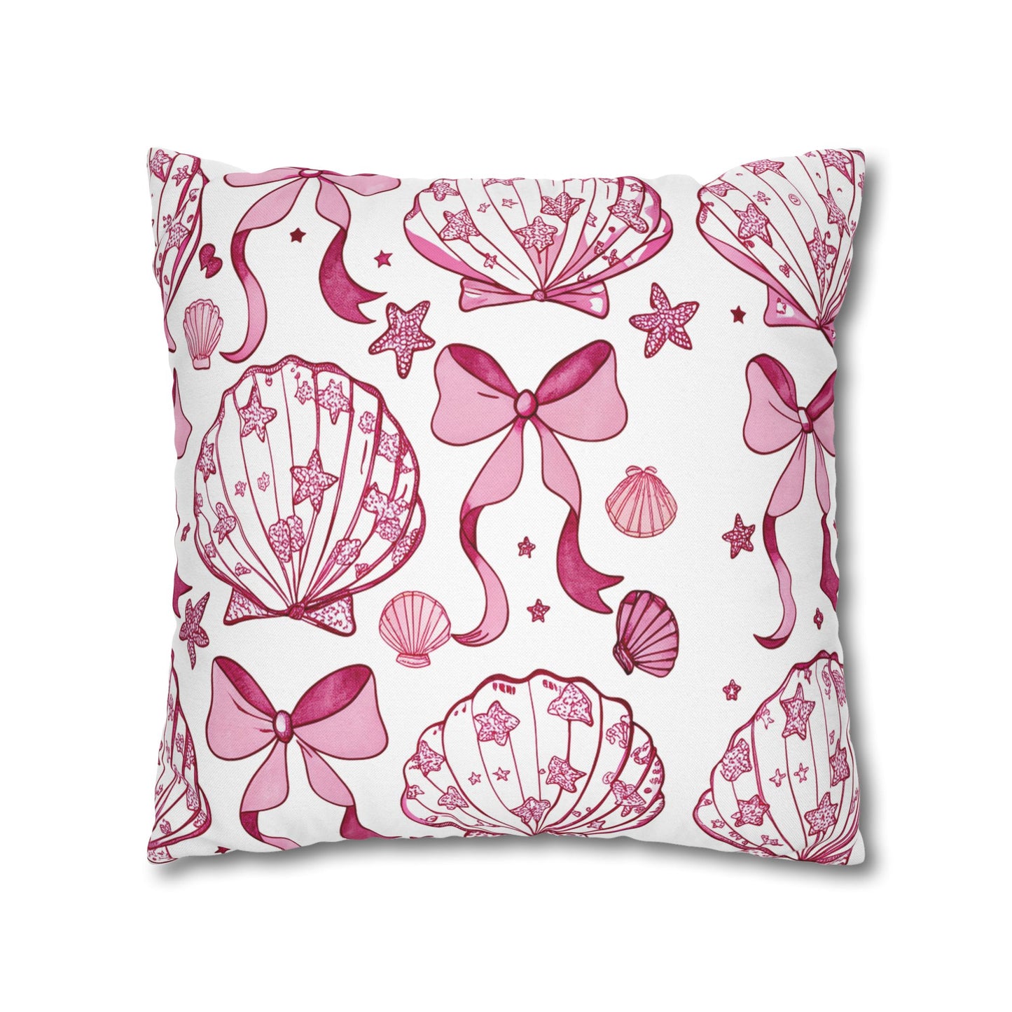 Coquette Seashell Throw Pillow Cover