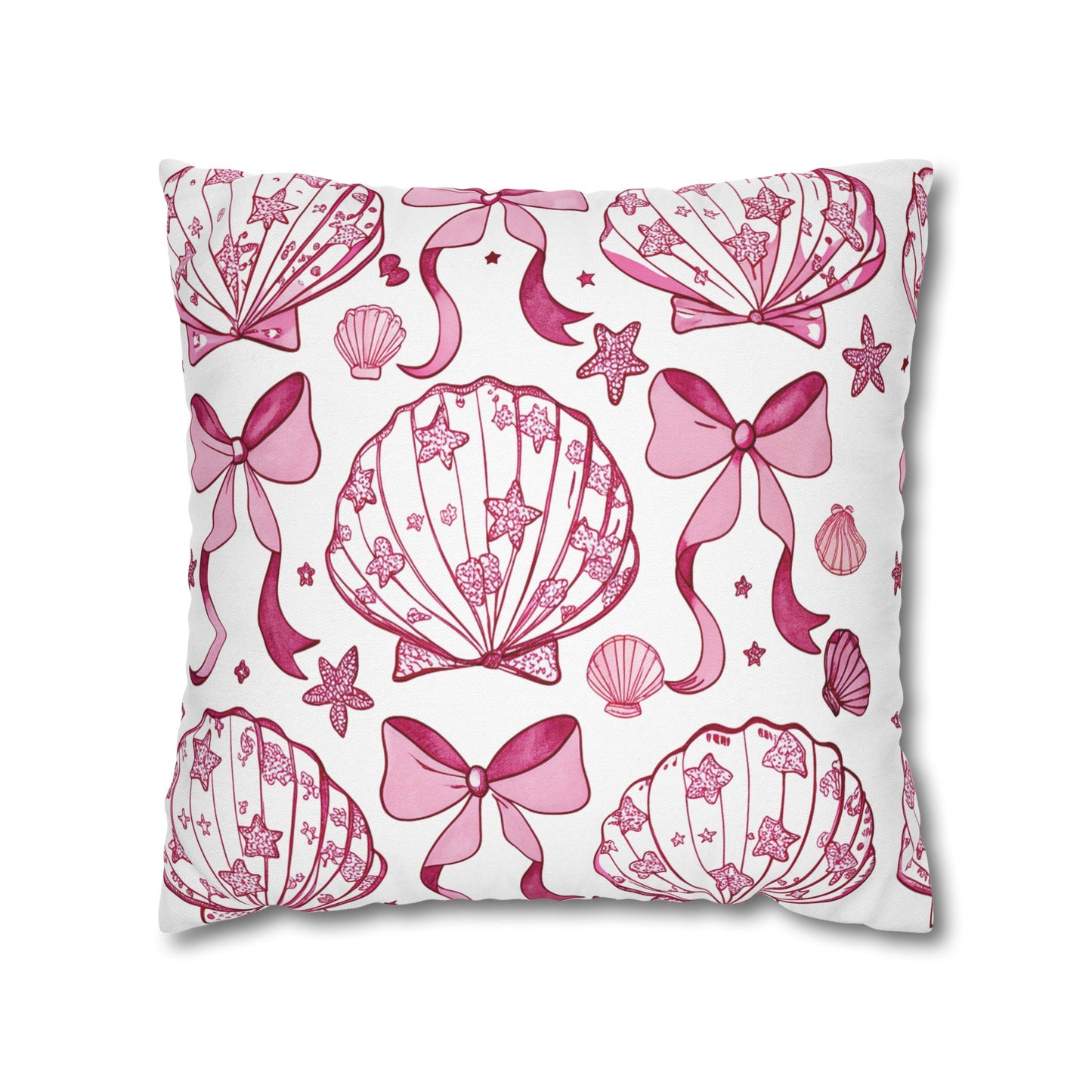Coquette Seashell Throw Pillow Cover