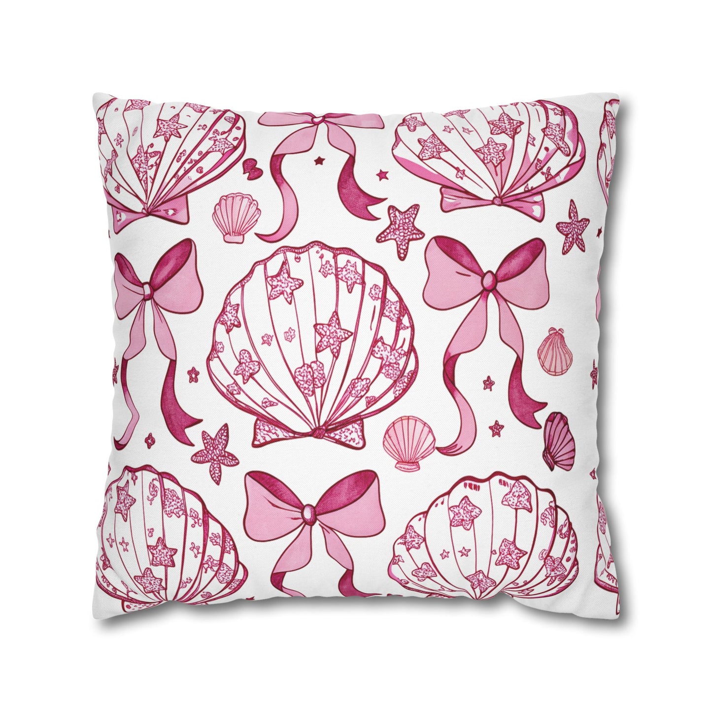 Coquette Seashell Throw Pillow Cover