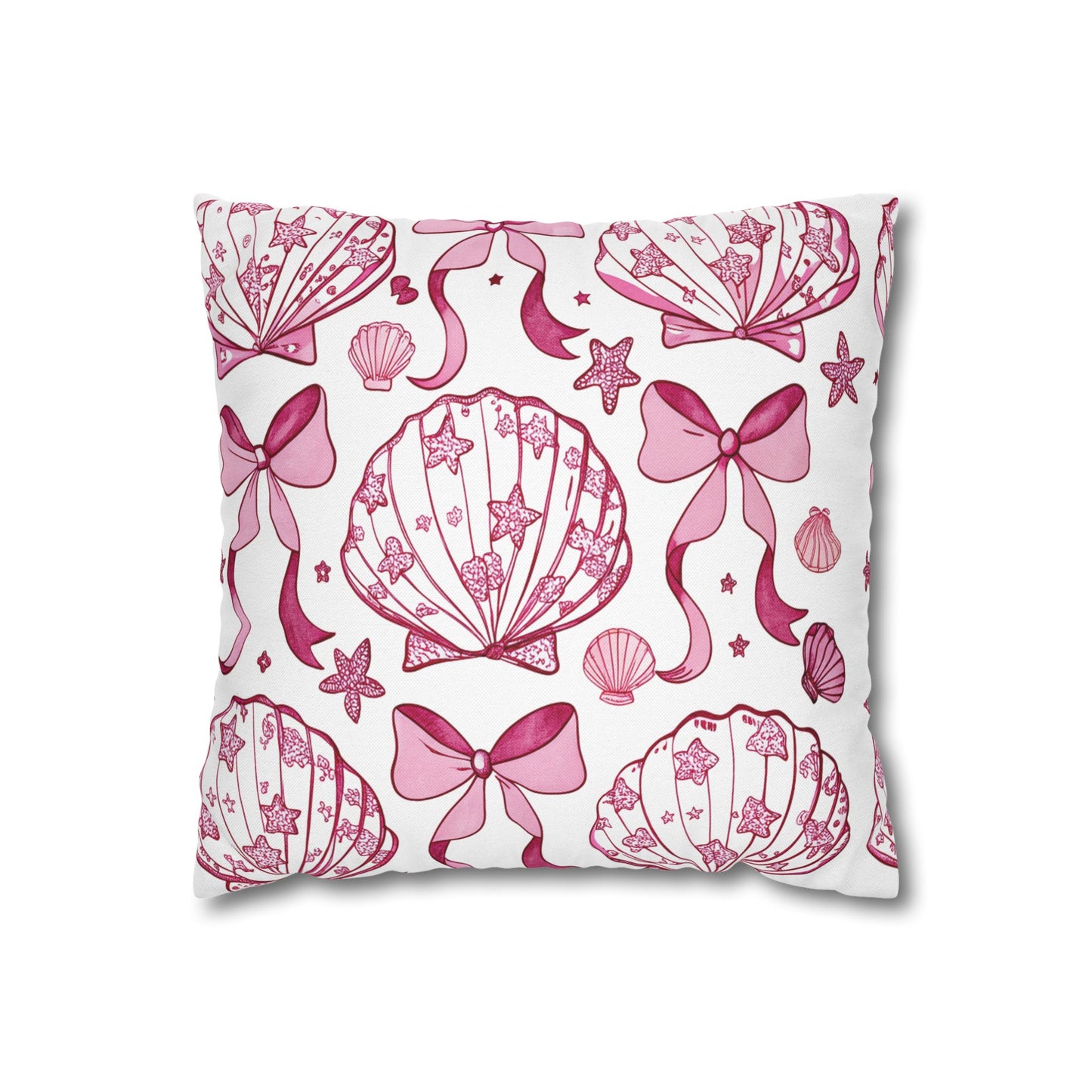 Coquette Seashell Throw Pillow Cover