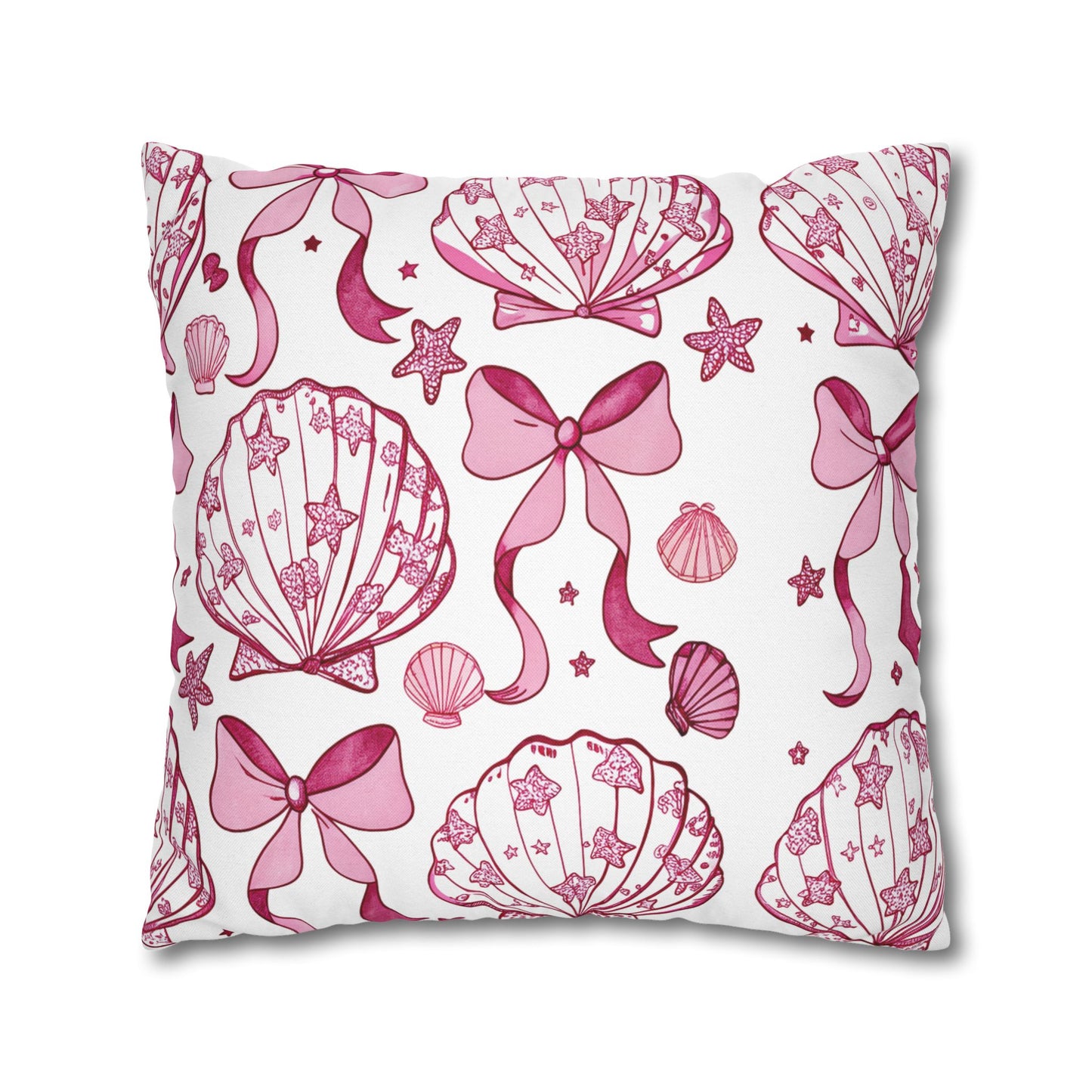 Coquette Seashell Throw Pillow Cover
