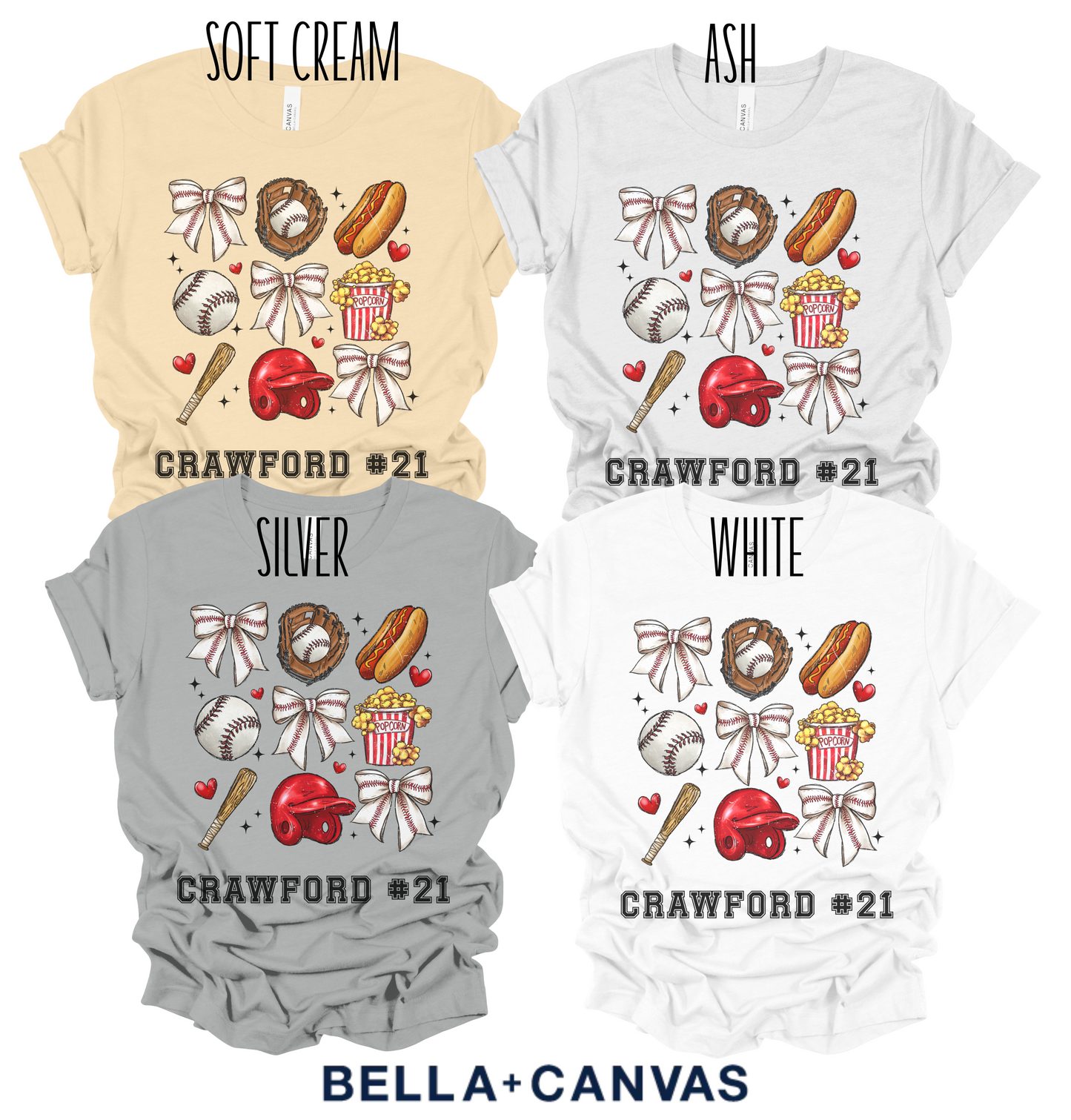 Personalized Ballpark Sweetheart Coquette Tee