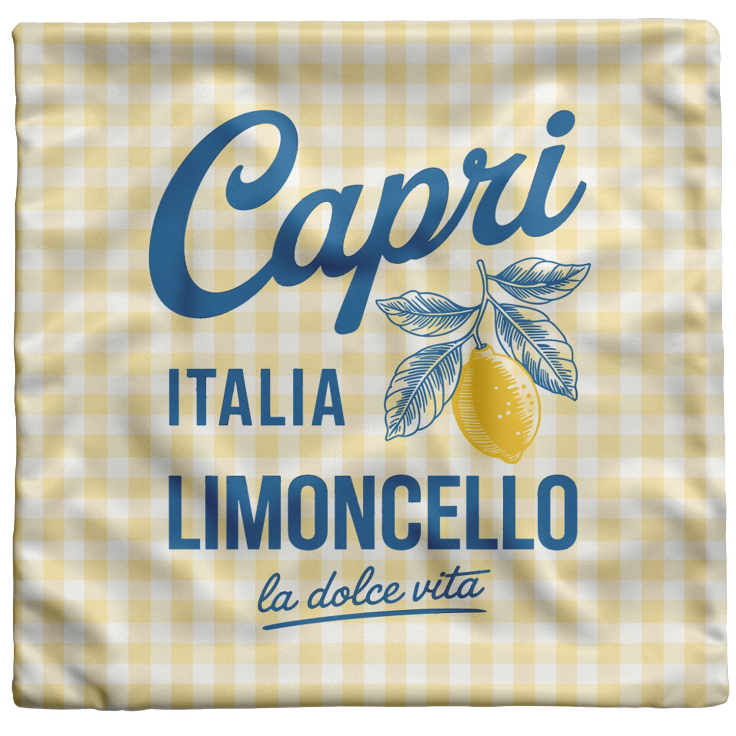 Yellow Gingham Capri Limoncello Throw PIllow