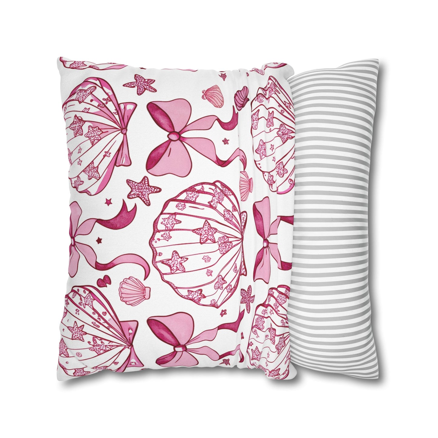 Coquette Seashell Throw Pillow Cover