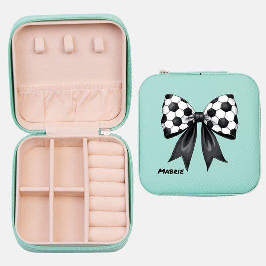 Soccer Coquette Custom Travel Jewelry Box