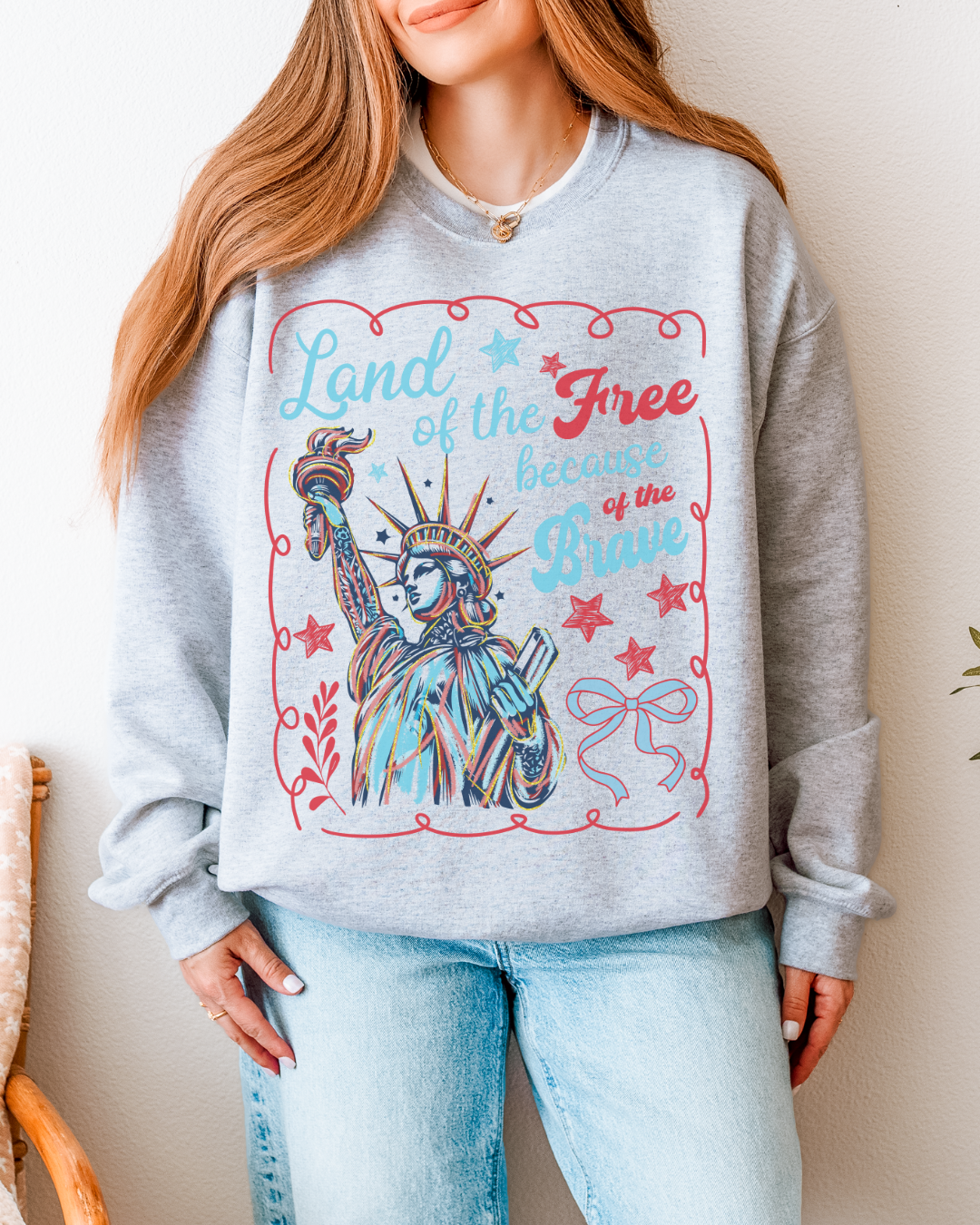 Land of Free Lady Liberty Sweatshirt