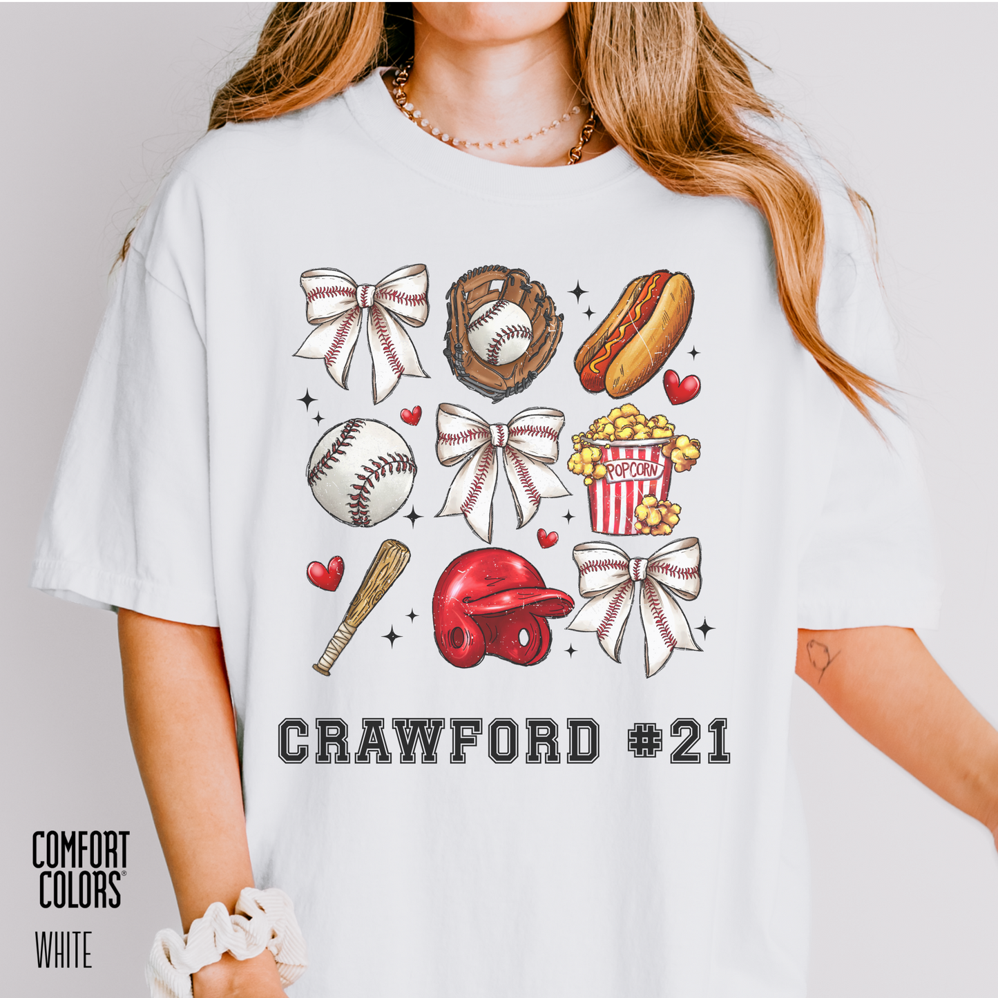 Personalized Ballpark Sweetheart Coquette Tee