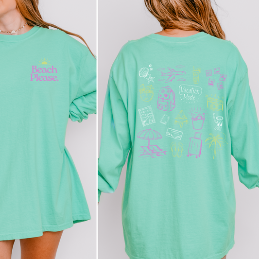 Beach Please Long Sleeve Tee
