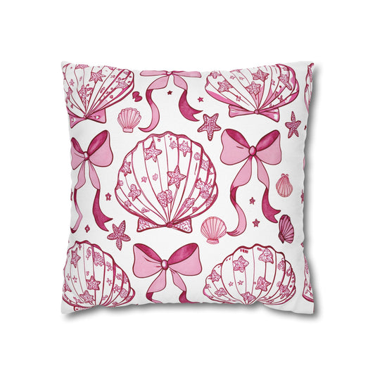 Coquette Seashell Throw Pillow Cover