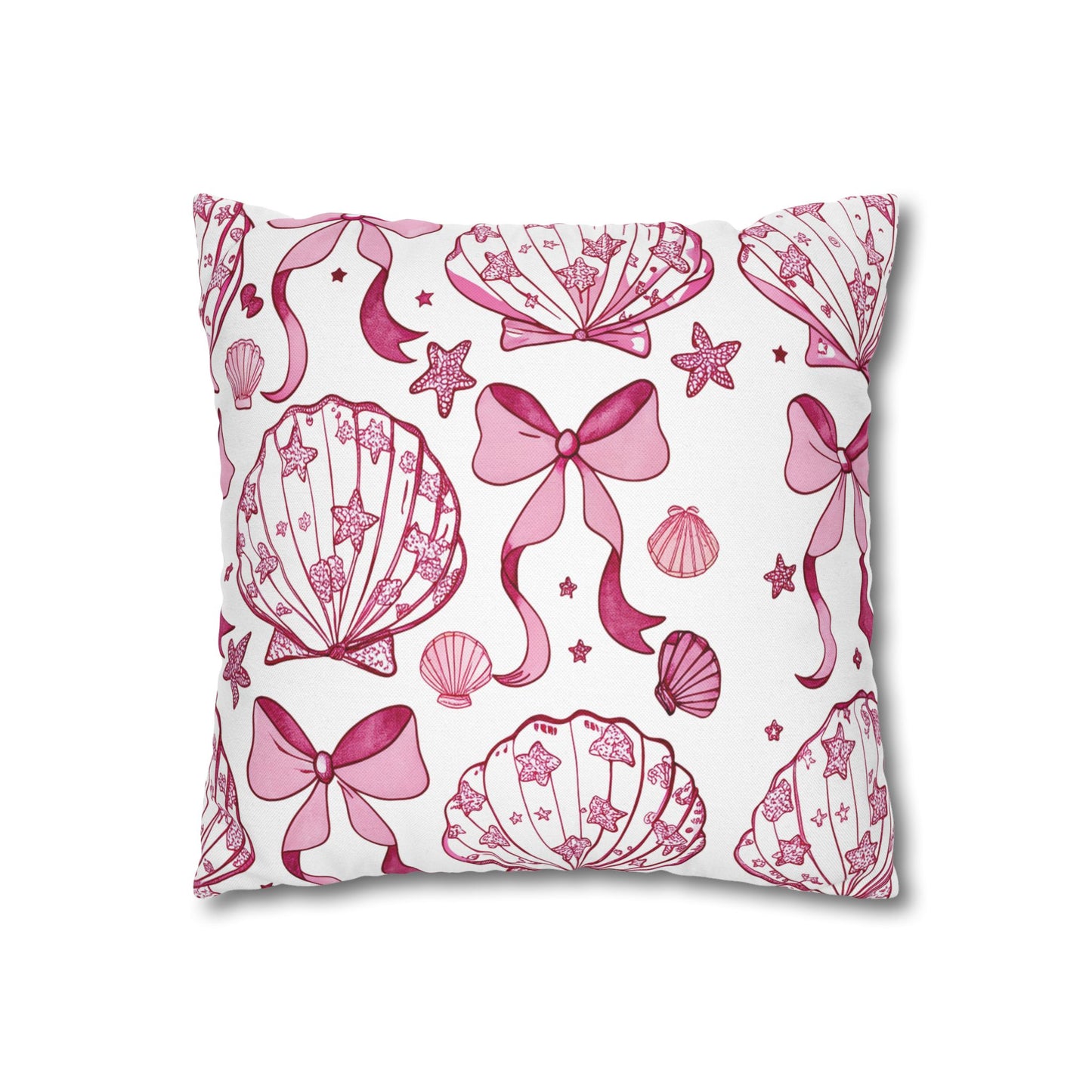 Coquette Seashell Throw Pillow Cover