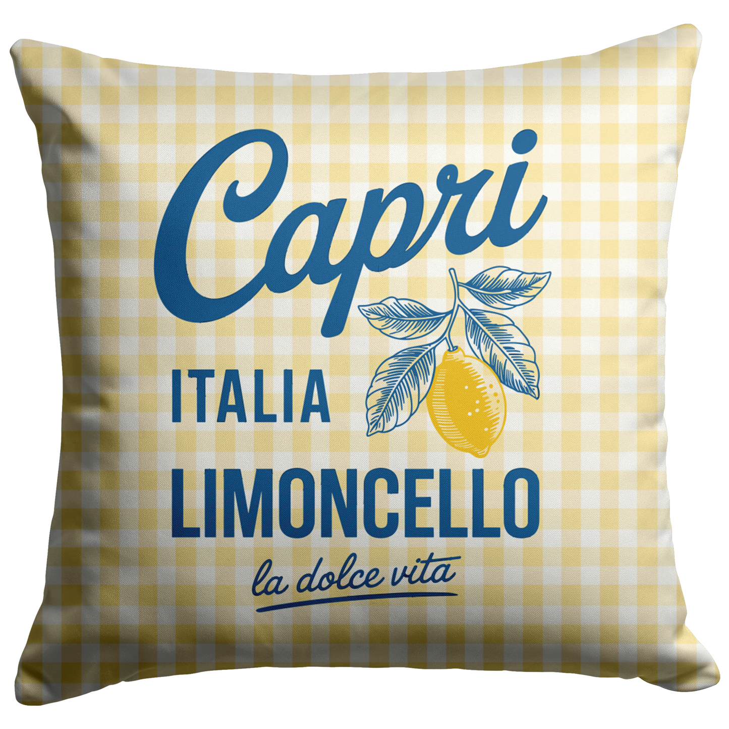 Yellow Gingham Capri Limoncello Throw PIllow