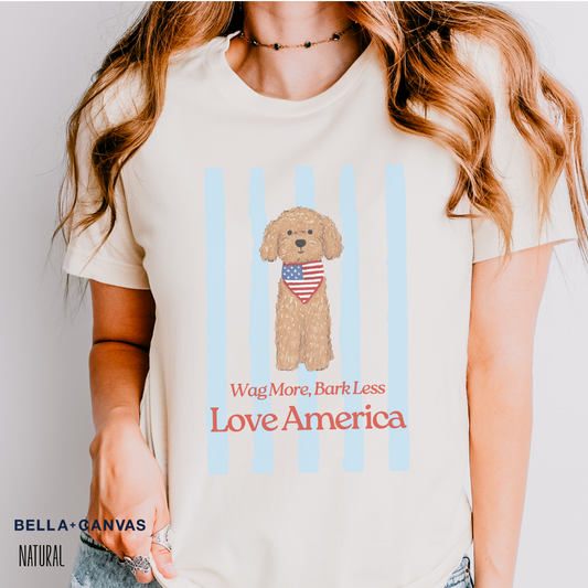 Wag More, Love America Tee | Patriotric Pup Shirt