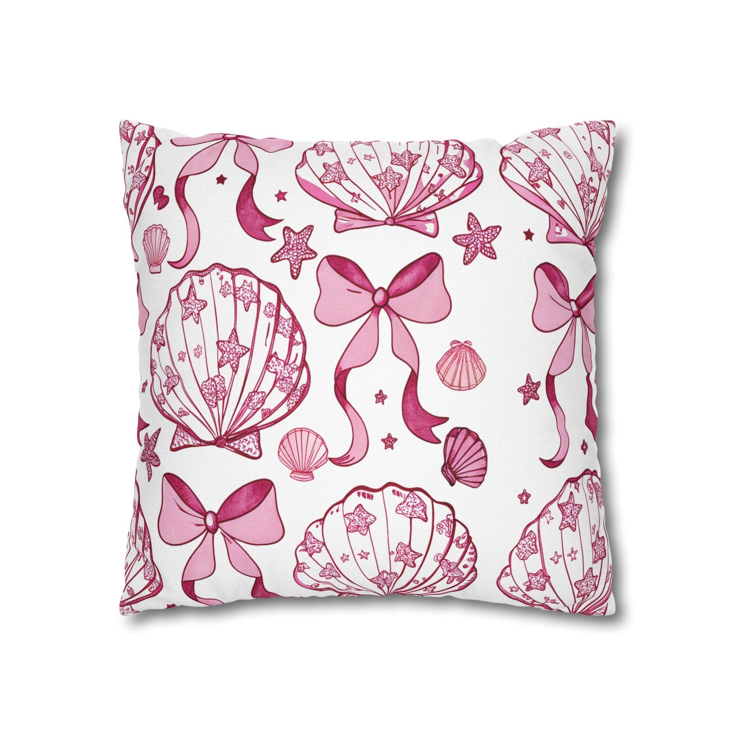 Coquette Seashell Throw Pillow Cover