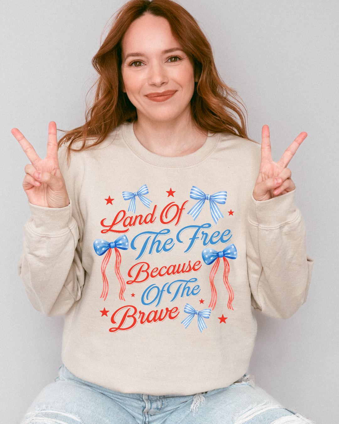 Coquette Land of the Free Patriotic Sweatshirt