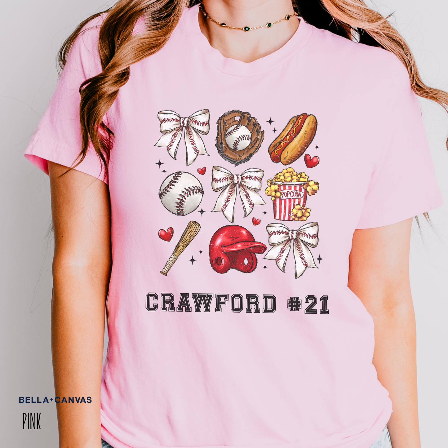 Personalized Ballpark Sweetheart Coquette Tee