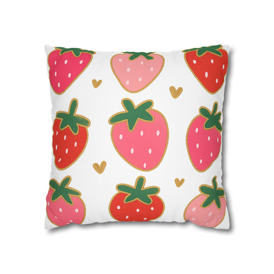 Strawberry Throw Pillow Cover