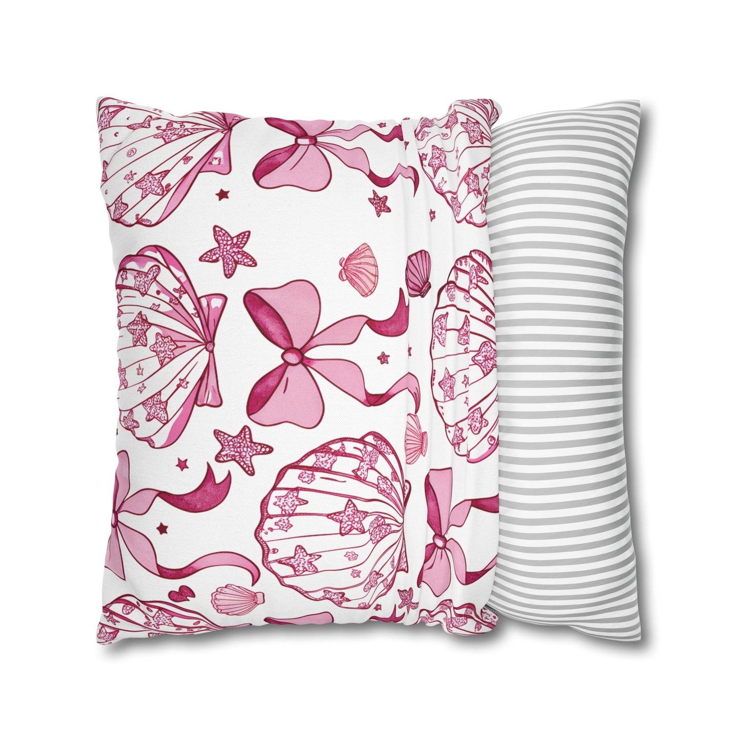Coquette Seashell Throw Pillow Cover
