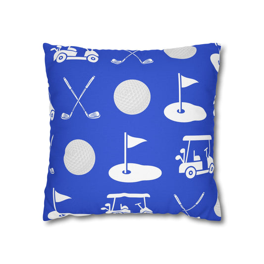 Blue Golf Throw Pillow Cover
