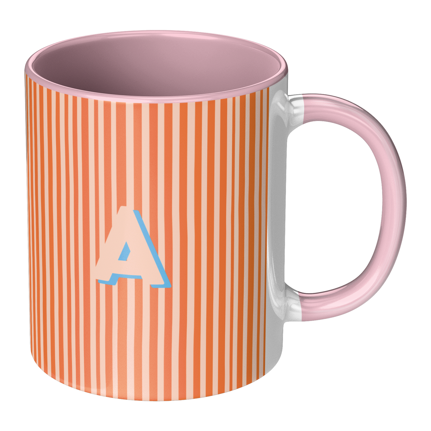 Initial Stripe Preppy Mug 11oz | Multiple Styles