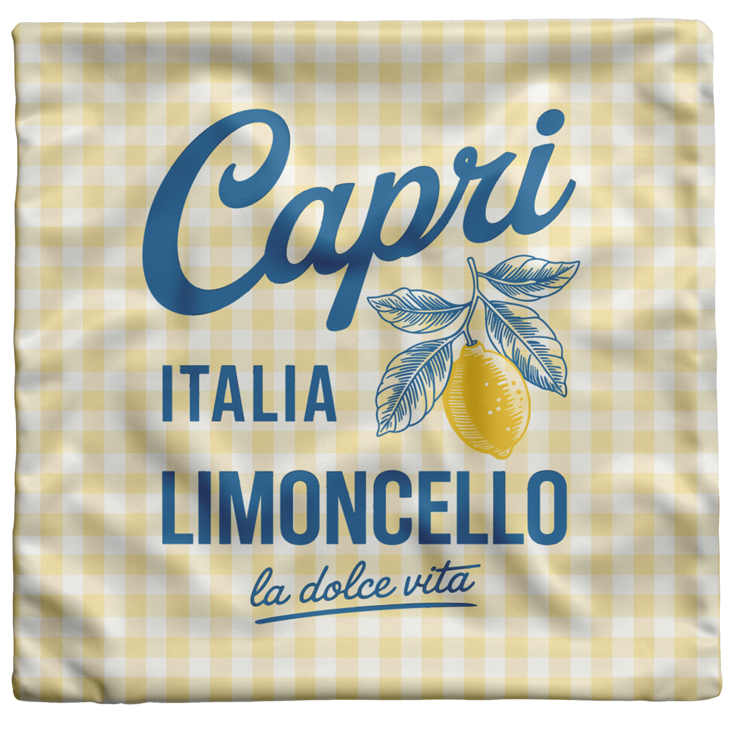 Yellow Gingham Capri Limoncello Throw PIllow