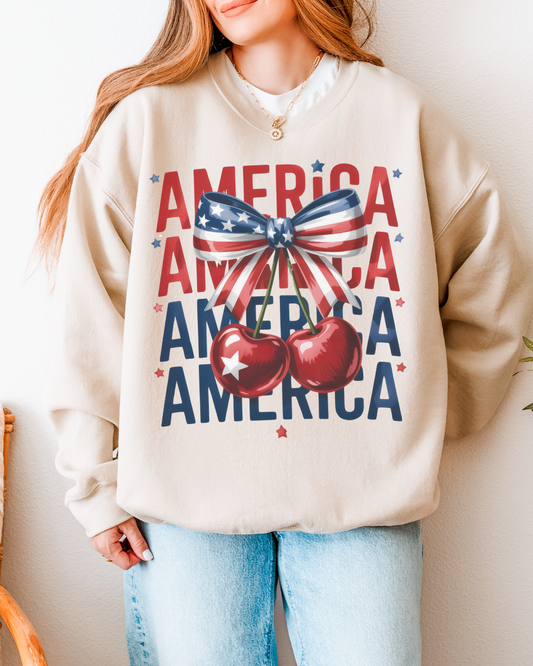 America Cherry Bow Sweatshirt