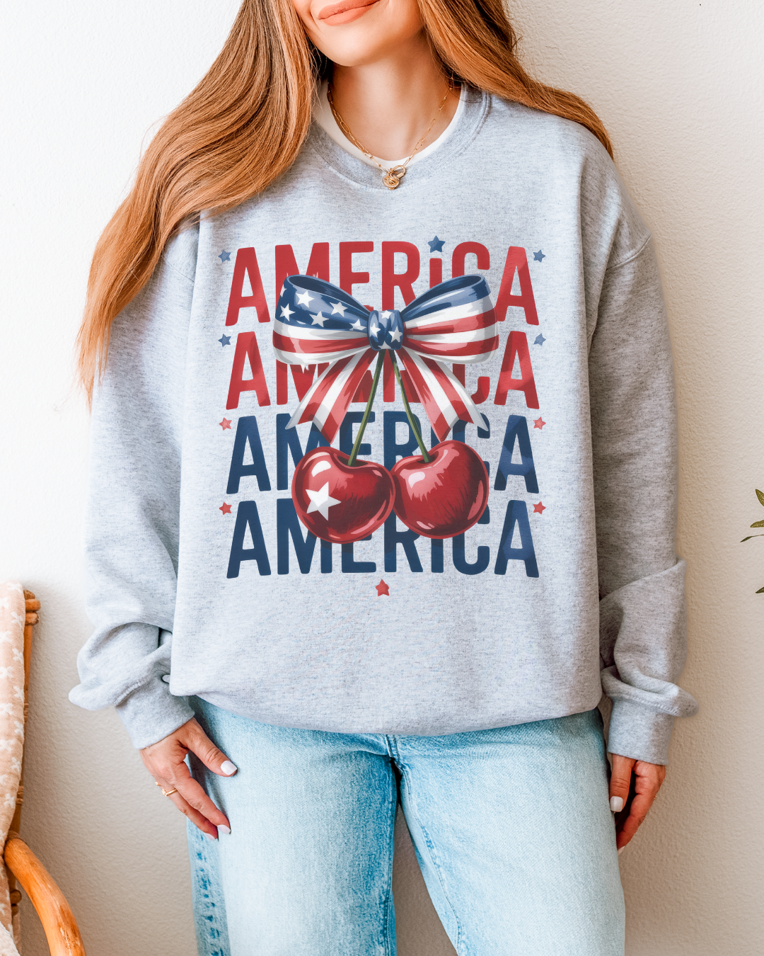 America Cherry Bow Sweatshirt