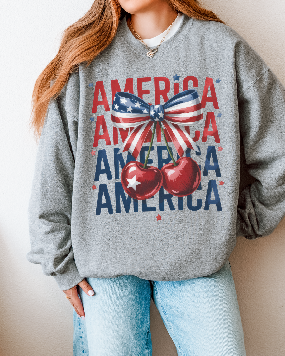 America Cherry Bow Sweatshirt