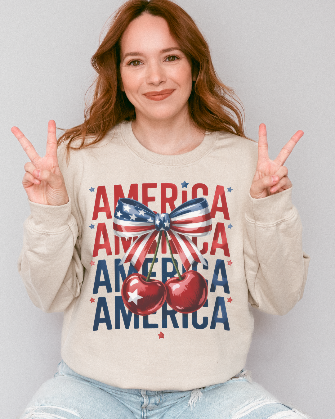 America Cherry Bow Sweatshirt