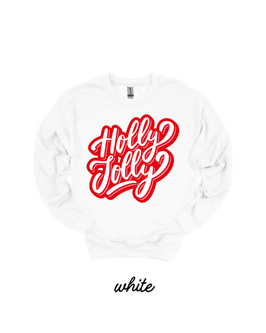 Holly Jolly Adult Heavy Blend WHITE Women's Graphic Sweatshirt
