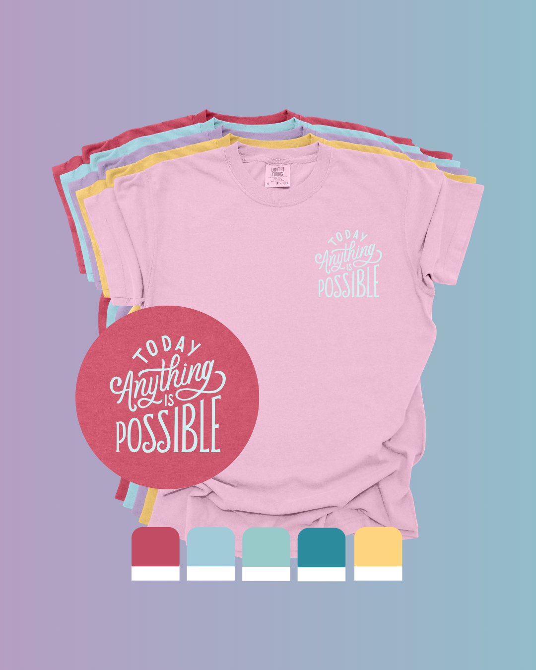 Anything is Possible PINK Blossom Heavyweight Cotton Women's Graphic Tee