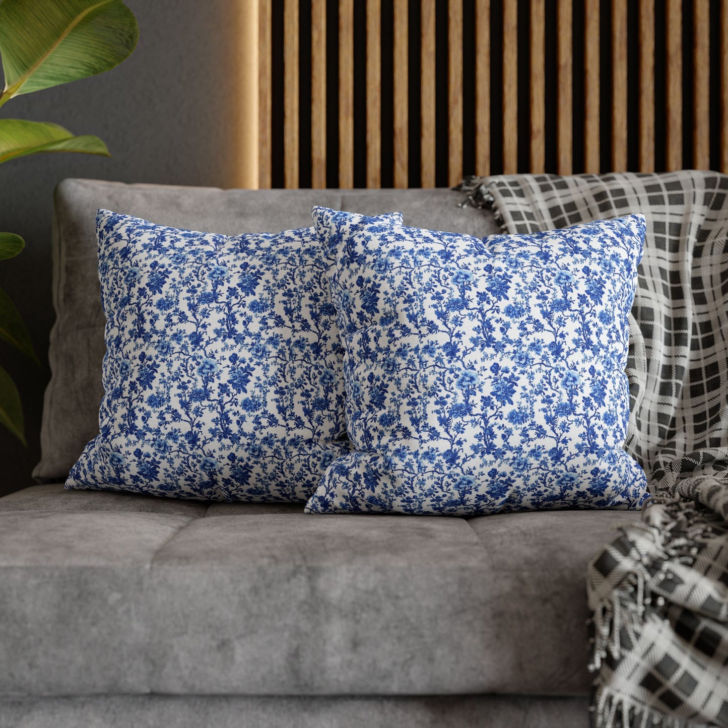 Blue Garden Toile Pillow