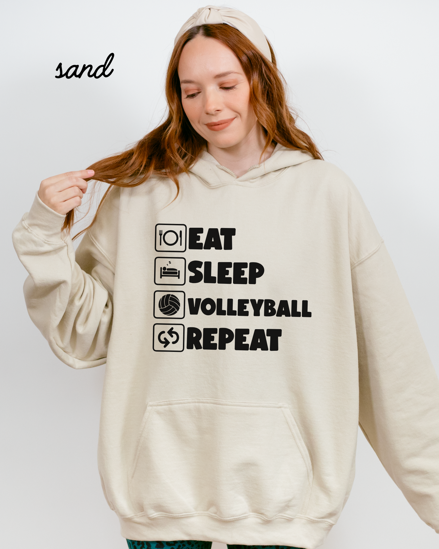 Eat Sleep Volleyball Repeat Heavy Blend Hoodie