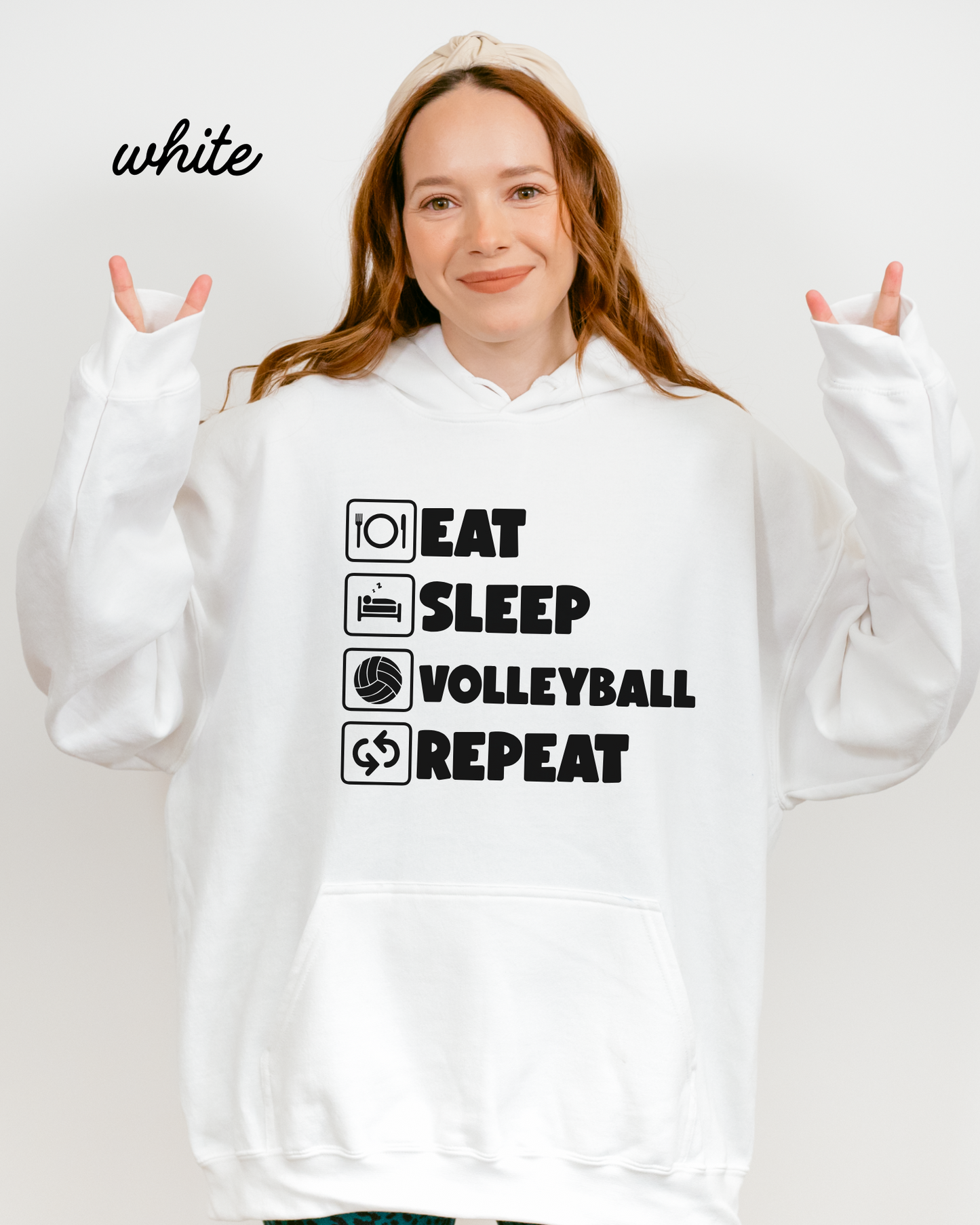 Eat Sleep Volleyball Repeat Heavy Blend Hoodie