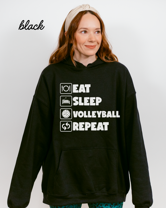 Eat Sleep Volleyball Repeat Heavy Blend Hoodie