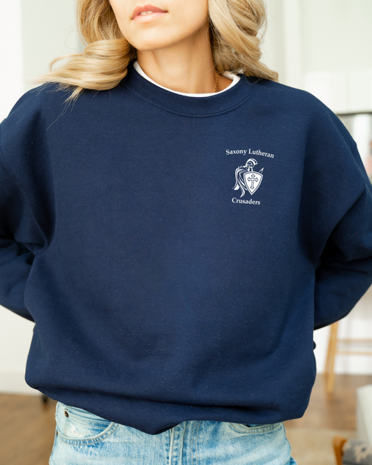 Saxony Lutheran Crusaders Pullover on Navy