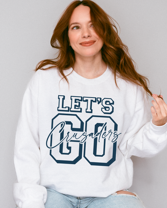 Let's GO Crusaders Crewneck in White