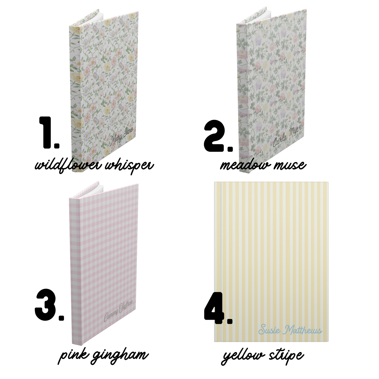 Personalized Grandmillennial Floral Hardcover Journal