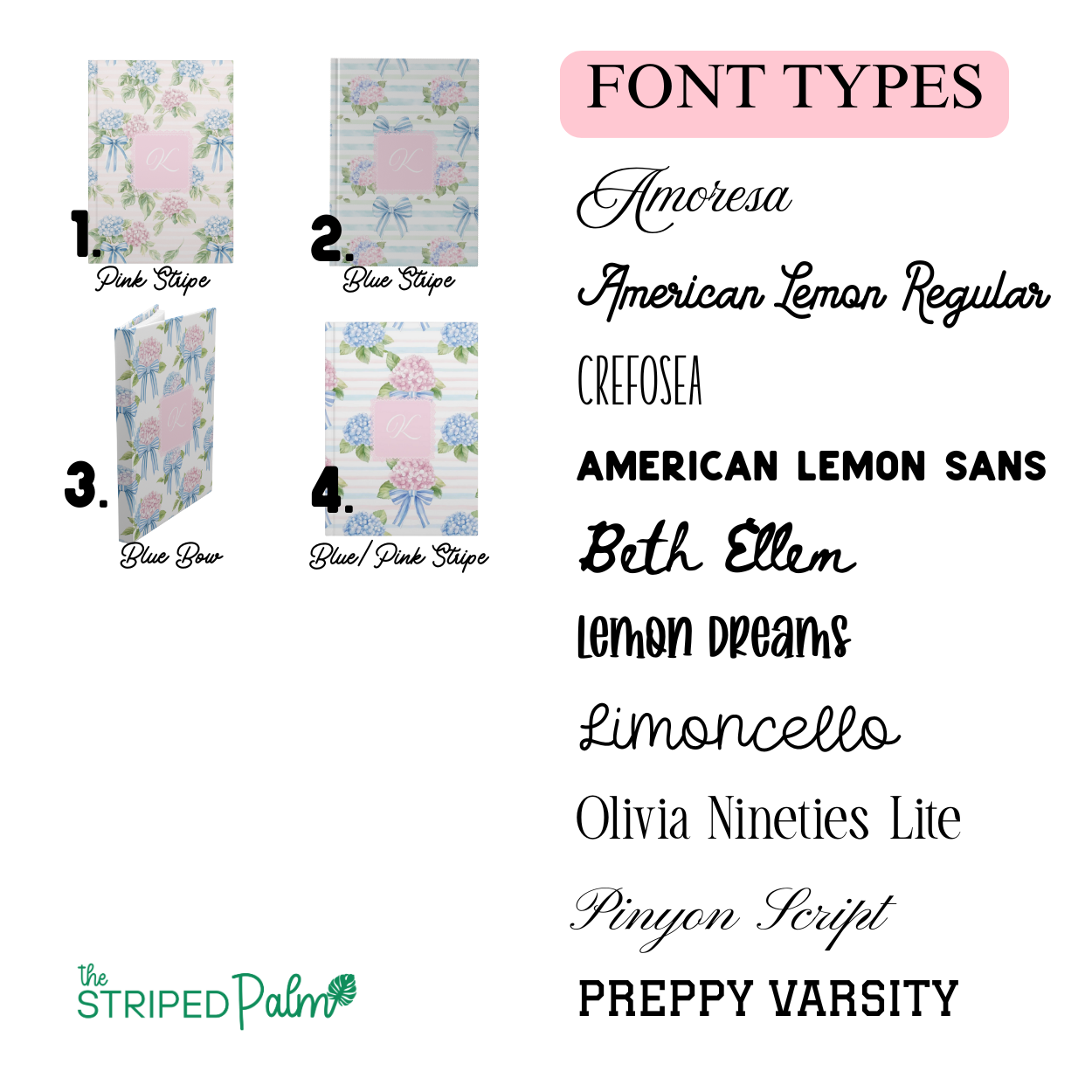 Personalized Coquette Hydrangea Hardcover Journal