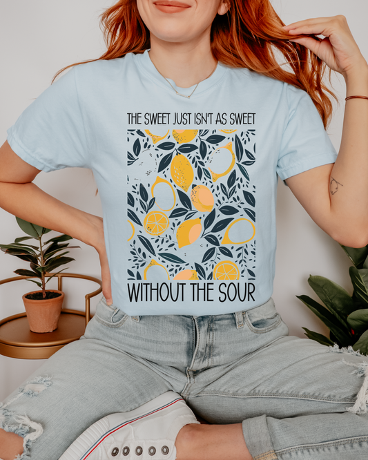 The Sweet Without The Sour Chambray BLUE Heavyweight Cotton Women's Graphic Tee