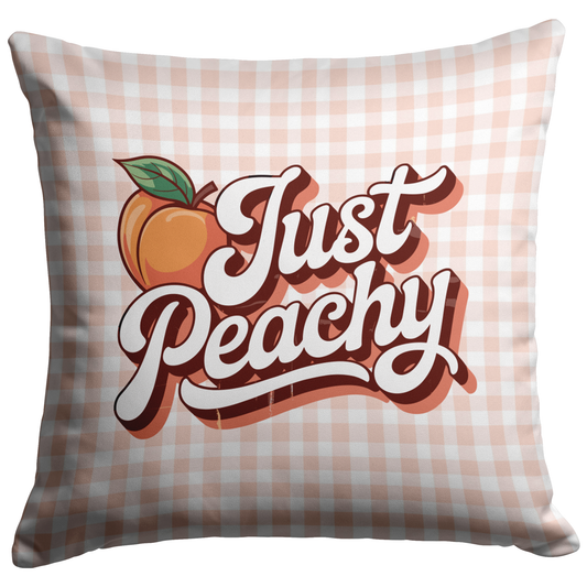 Pink Gingham Just Peachy Throw Pillow