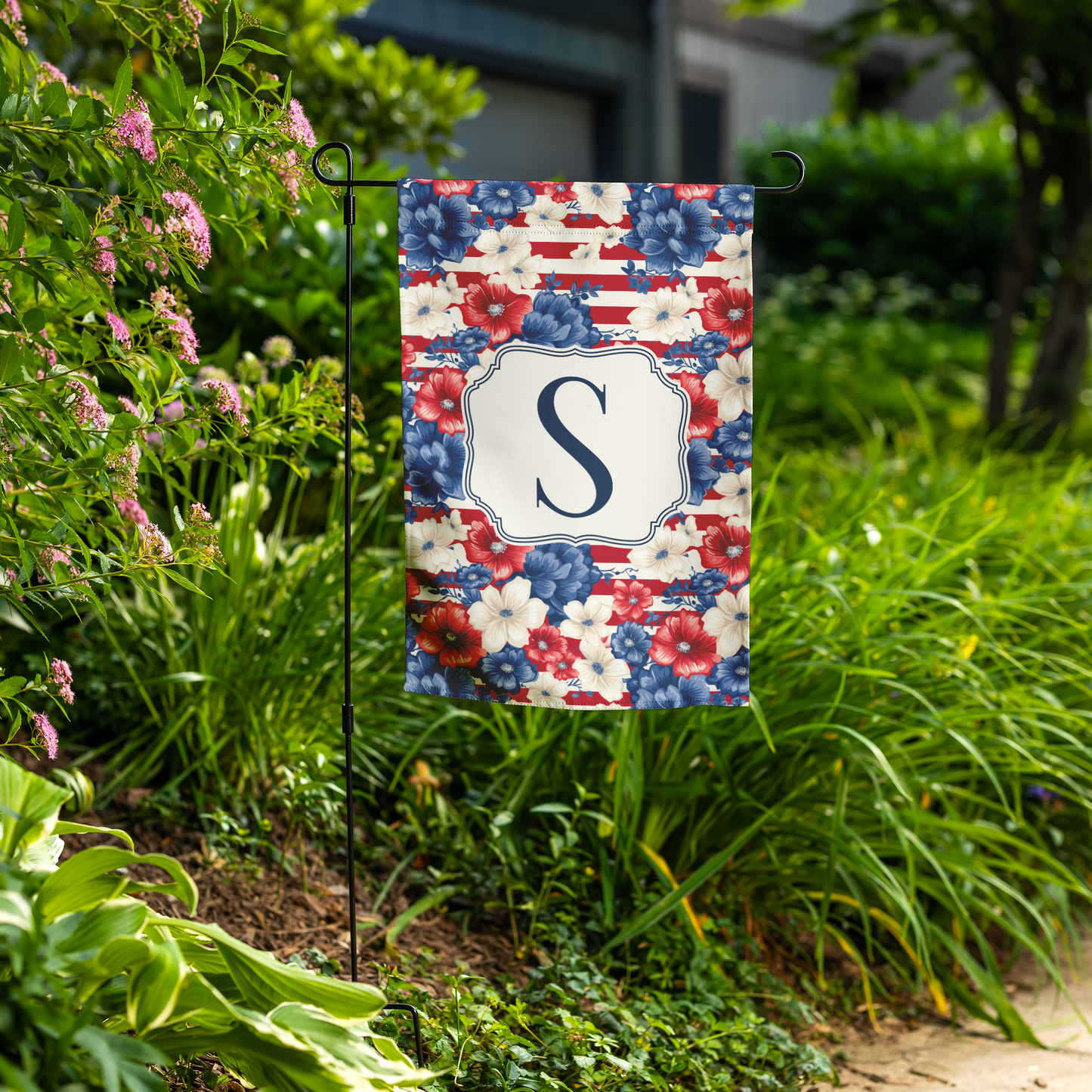 Americana Bloom Patriotic Garden Flags