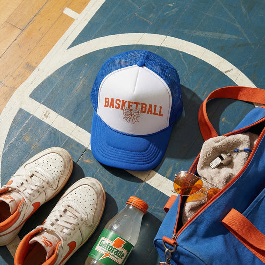 Basketball Trucker Hat with Bow
