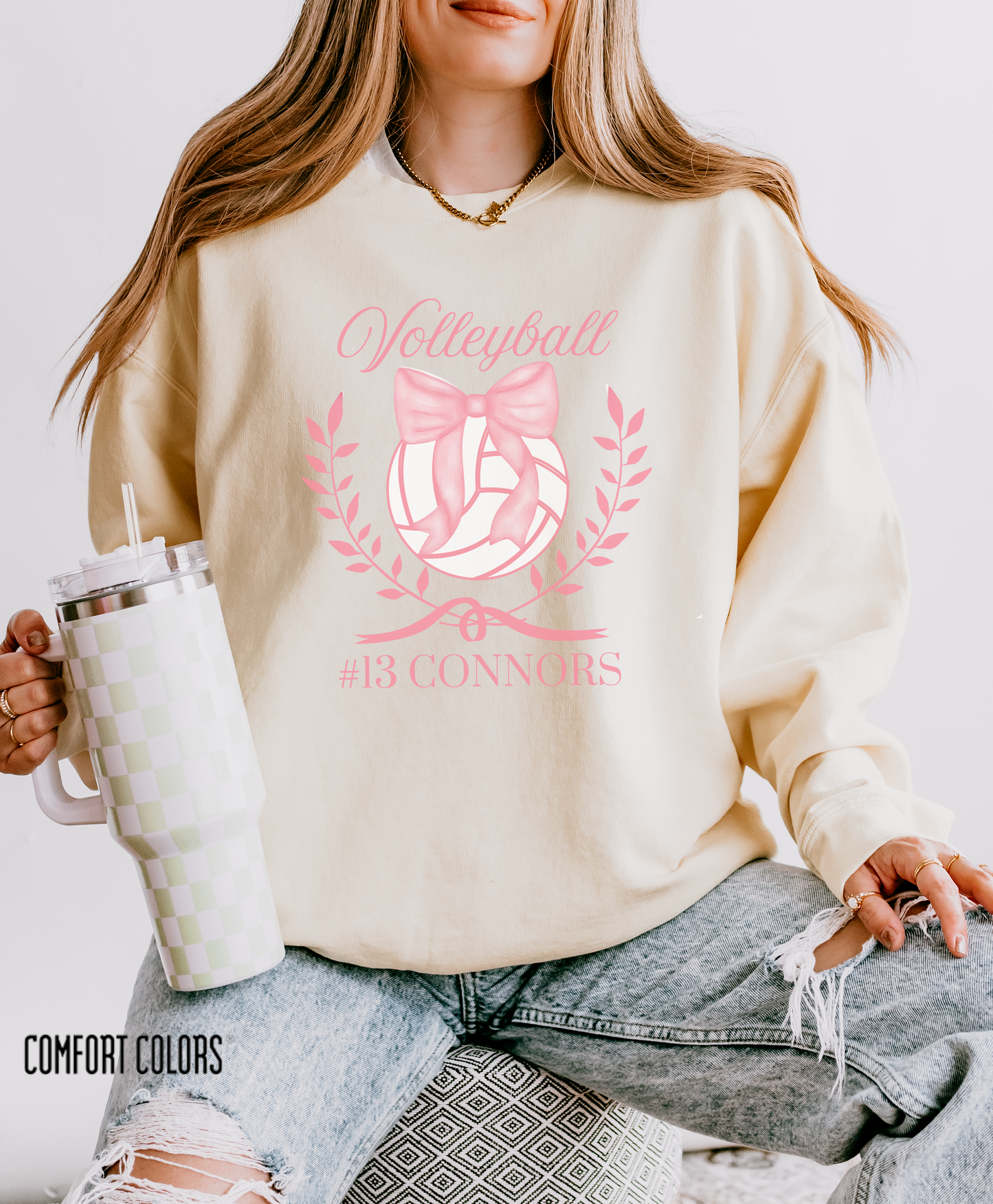 Personalized Volleyball Coquette Sweatshirt