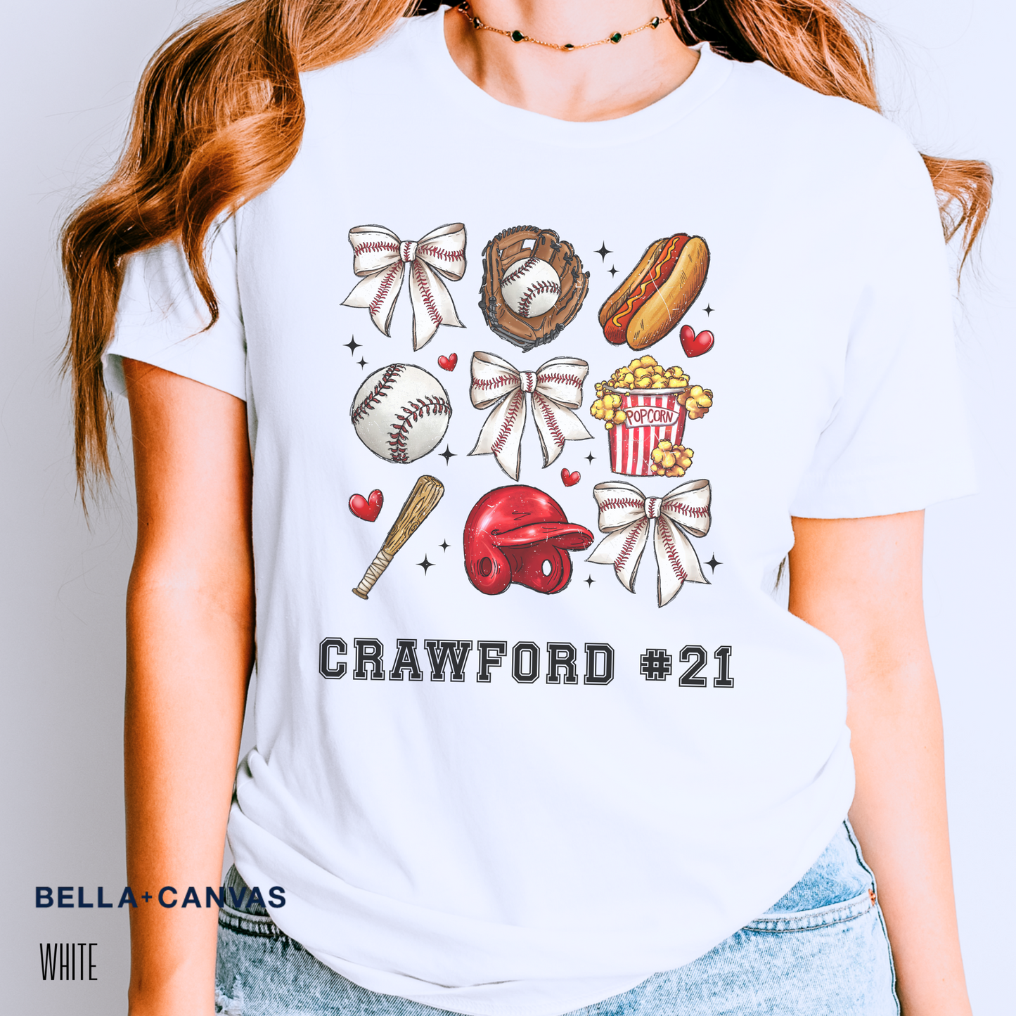 Personalized Ballpark Sweetheart Coquette Tee