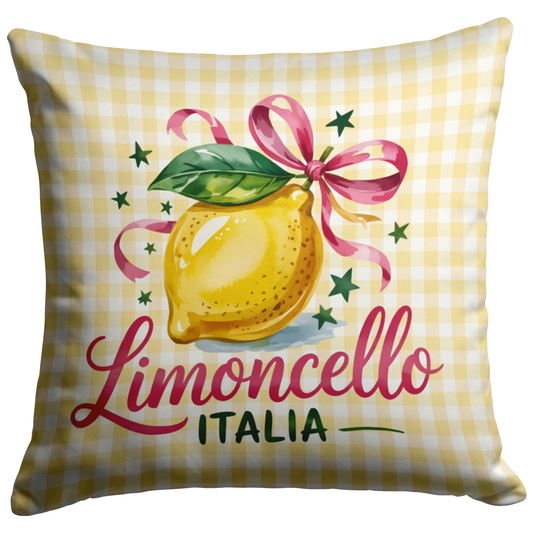 Yellow Gingham Limoncello Throw PIllow