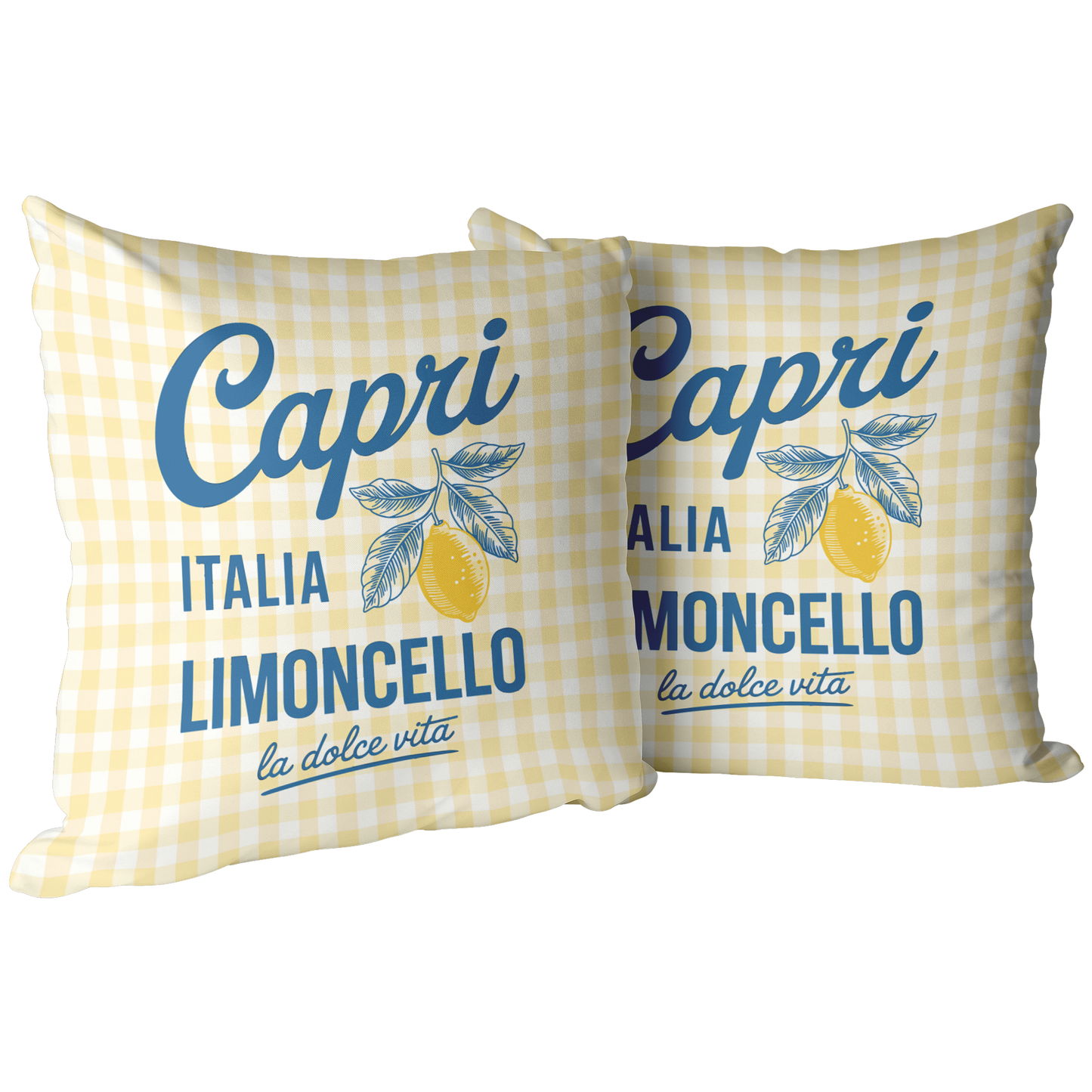 Yellow Gingham Capri Limoncello Throw PIllow